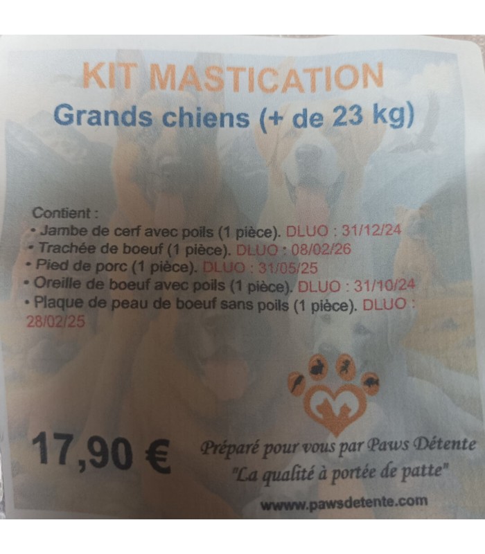 Kit mastication grand masticateur Paws détente Tourcoing