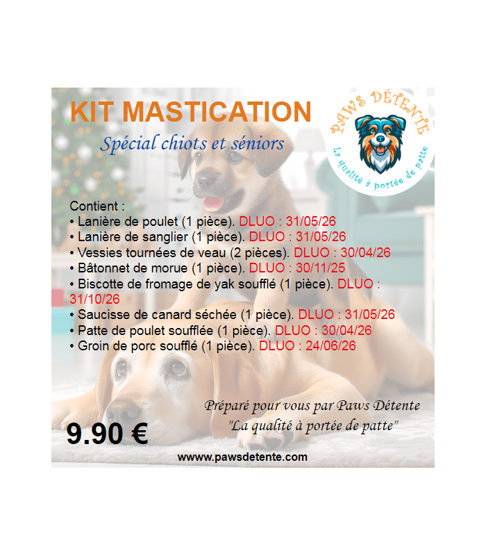 Liste mastication kit chiot.